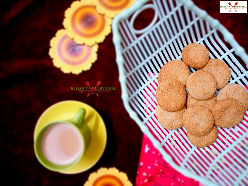 eggless oats cookies with leftover ghee residue