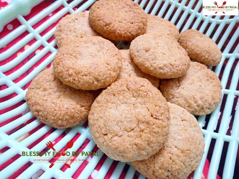 eggless oats cookies with leftover ghee residue