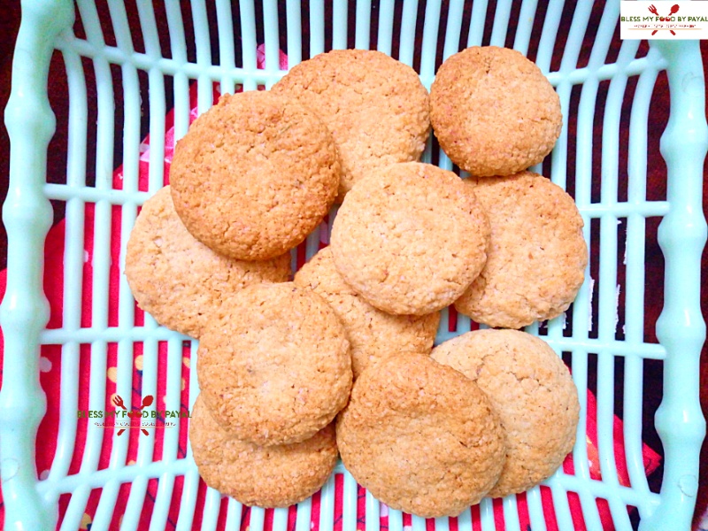 eggless oats cookies with leftover ghee residue