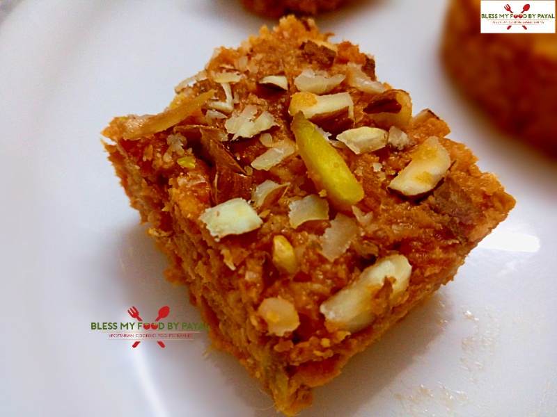 gajar ki barfi with ghee residue