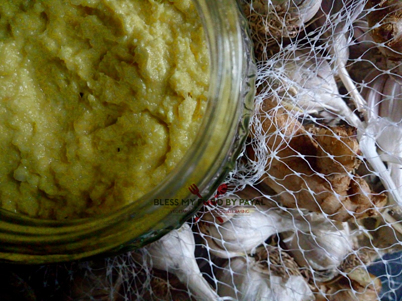 Homemade ginger garlic paste