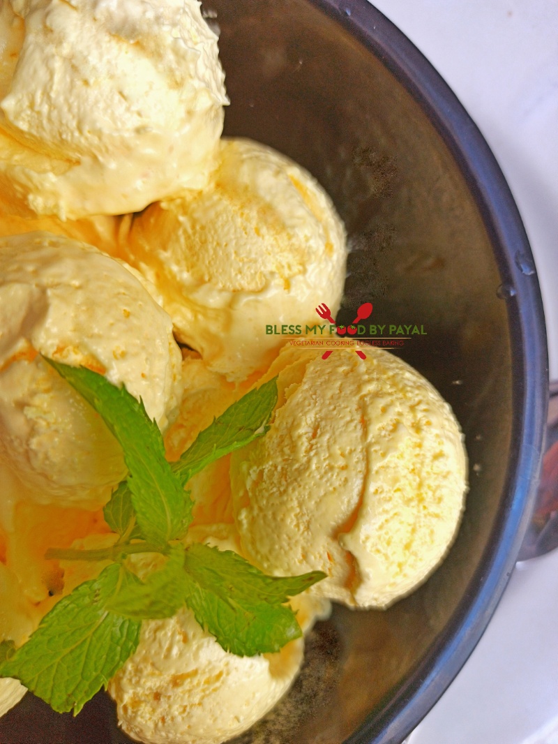 Mango ice cream recipe with 3 ingredients | mango ice cream without condensed milk | easy mango ice cream recipe