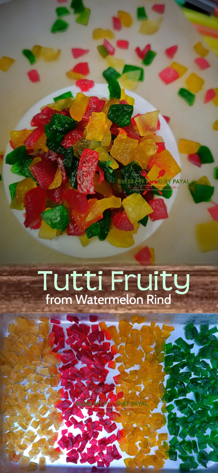 Tutti fruity recipe | how to make tutti fruity recipe with watermelon | tutti fruity recipe with watermelon rind
