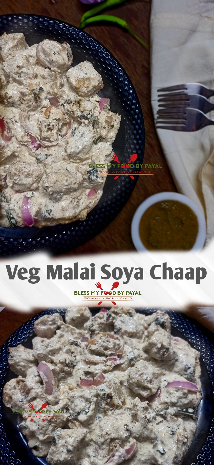 Malai soya chaap recipe | Vegetarian soya malai chaap recipe | how to make malai soya chaap curry