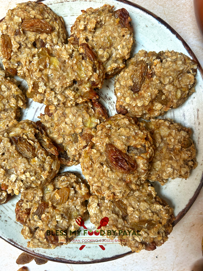 Healthy banana oatmeal raisin cookies recipe 