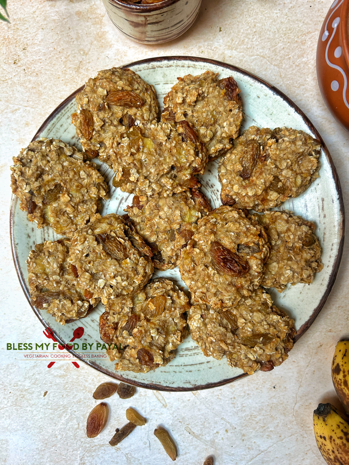 Healthy banana oatmeal raisin cookies recipe 