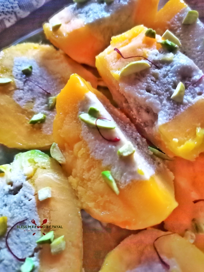 stuffed mango kulfi recipe (vegan)