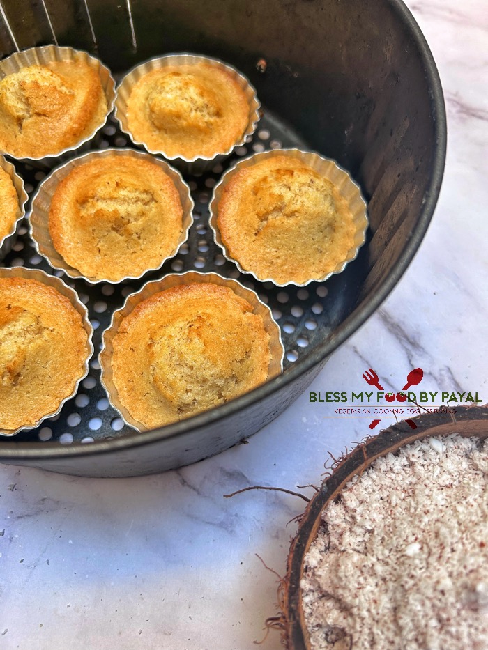 Air Fryer Vegan Coconut Muffins with Coconut milk | Best air fryer vegan coconut cake