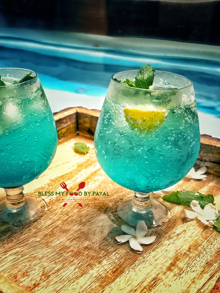 Blue Lagoon Mocktail recipe | Blue Curacao lemonade recipe