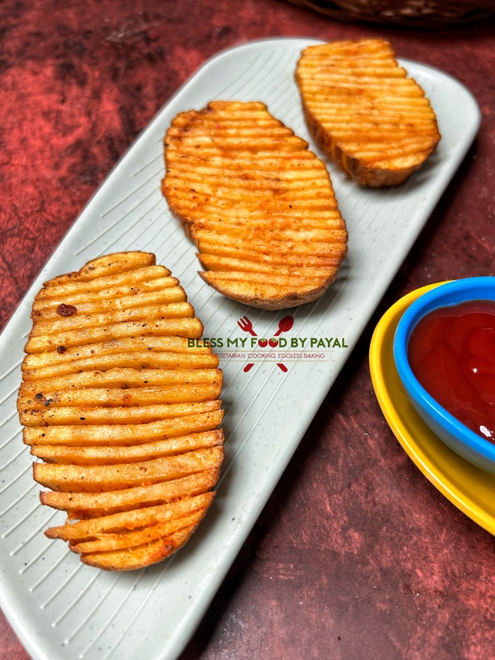 Crispy Accordion Potatoes Recipe | Criss cross fried potatoes (baked, air fried & air fried methods)