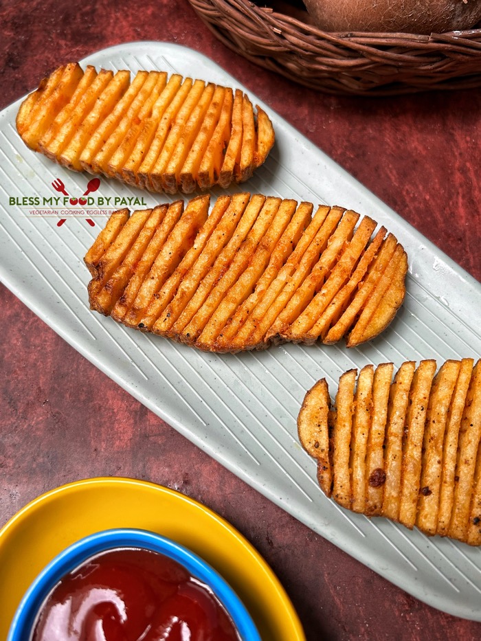 Crispy Accordion Potatoes Recipe | Criss cross fried potatoes (baked, air fried & air fried methods)