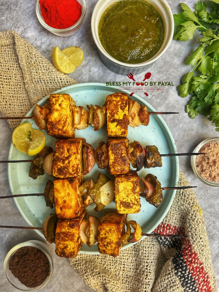 Vegan Tofu Tikka in oven Indian style 