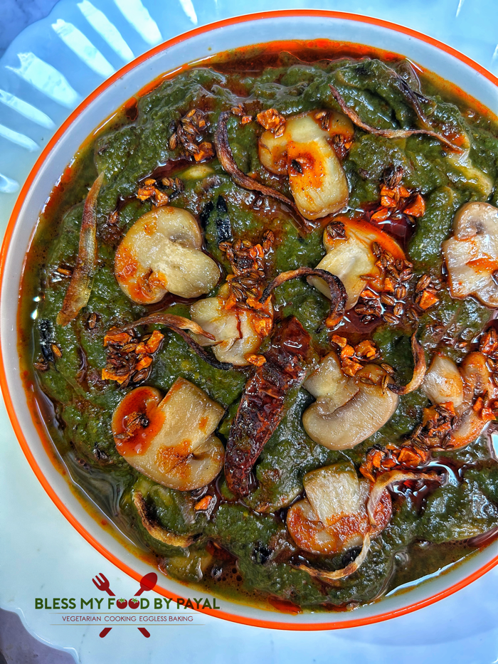 Easy Garlic mushroom with spinach