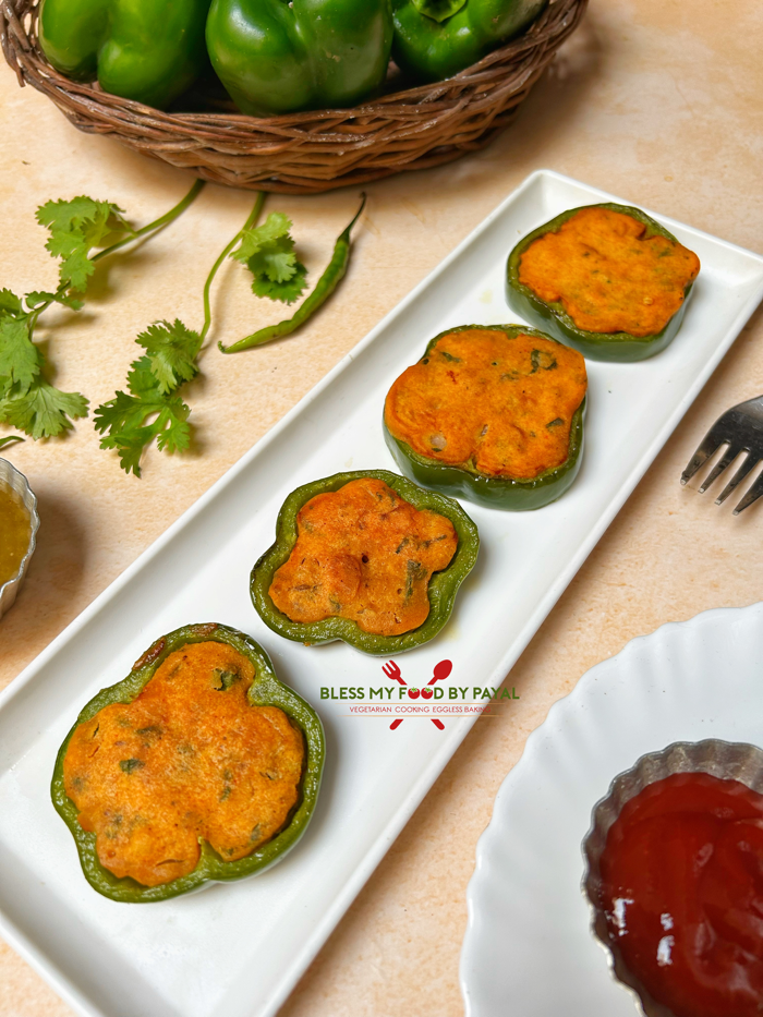 Besan Stuffed Capsicum Rings