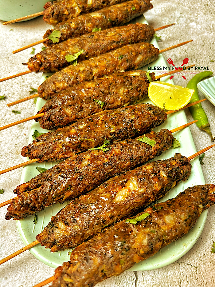 **Mushroom Seekh Kebab in Air Fryer** – A healthy, protein-rich, and delicious vegan snack perfect for parties, tiffin, or evening cravings. mushroom seekh kebab recipe in air fryer