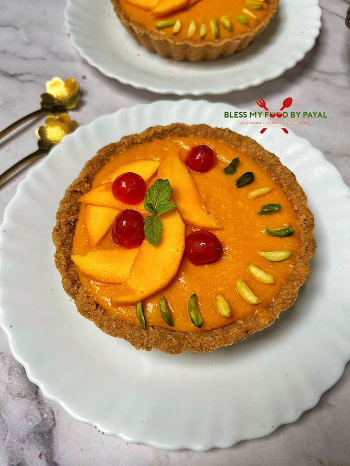 Eggless Mango Tart Without Oven & Condensed Milk