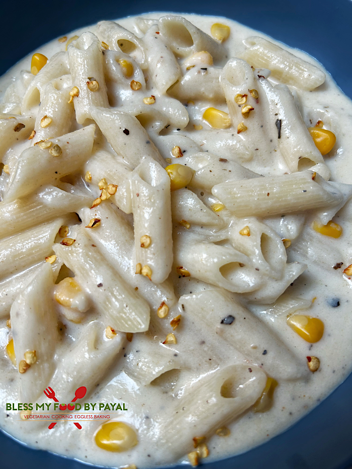 Vegan White Sauce Pasta with cauliflower