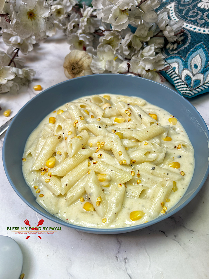 Vegan White Sauce Pasta with cauliflower