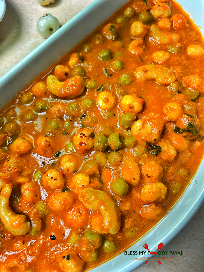 Shahi Kaju Matar Makhana Sabzi - Wedding & Party Style Recipe