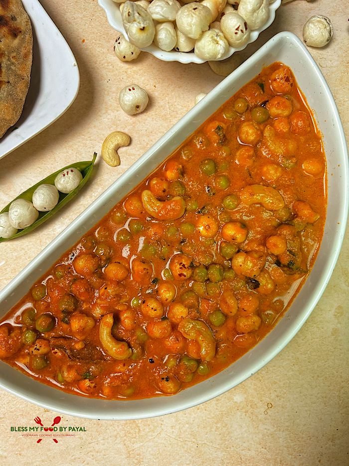 Shahi Kaju Matar Makhana Sabzi - Wedding & Party Style Recipe