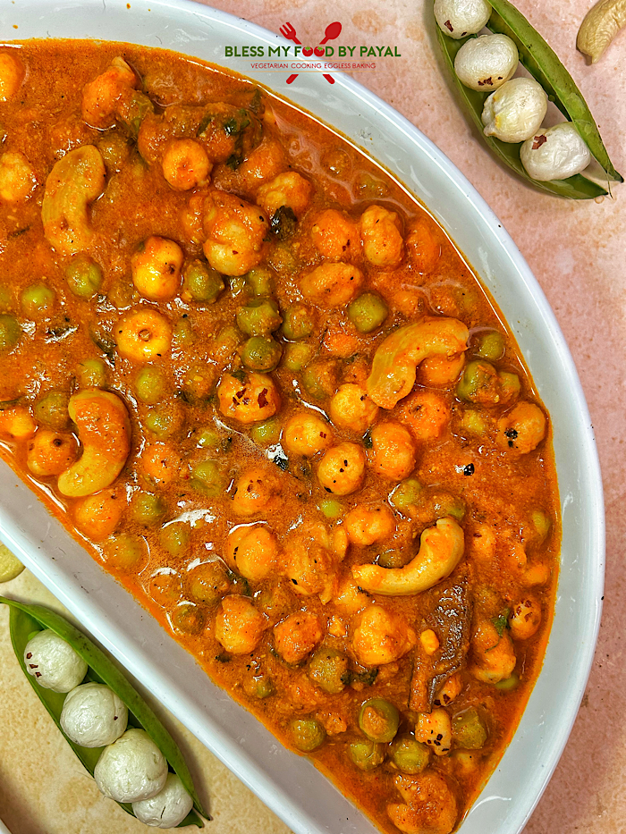 Shahi Kaju Matar Makhana Sabzi - Wedding & Party Style Recipe
