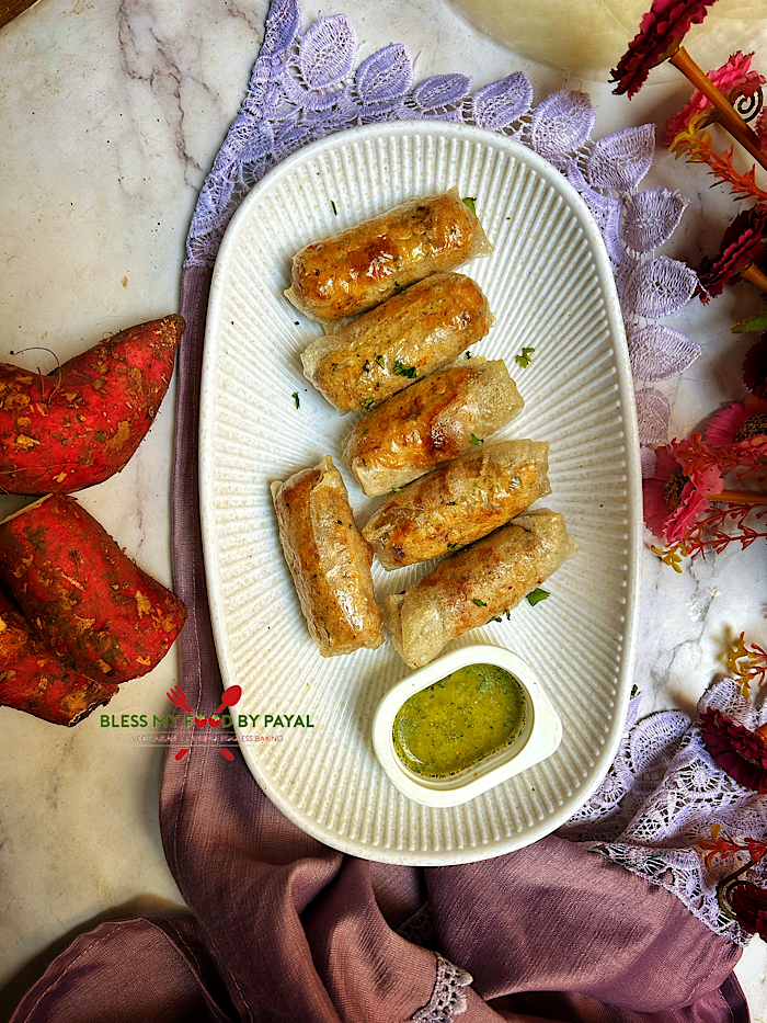 Air Fryer Sweet Potato Rice Paper Rolls