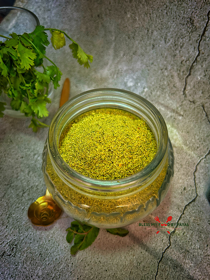 Green chutney Premix Recipe | Green Chutney Powder | Instant Green Chutney Recipe