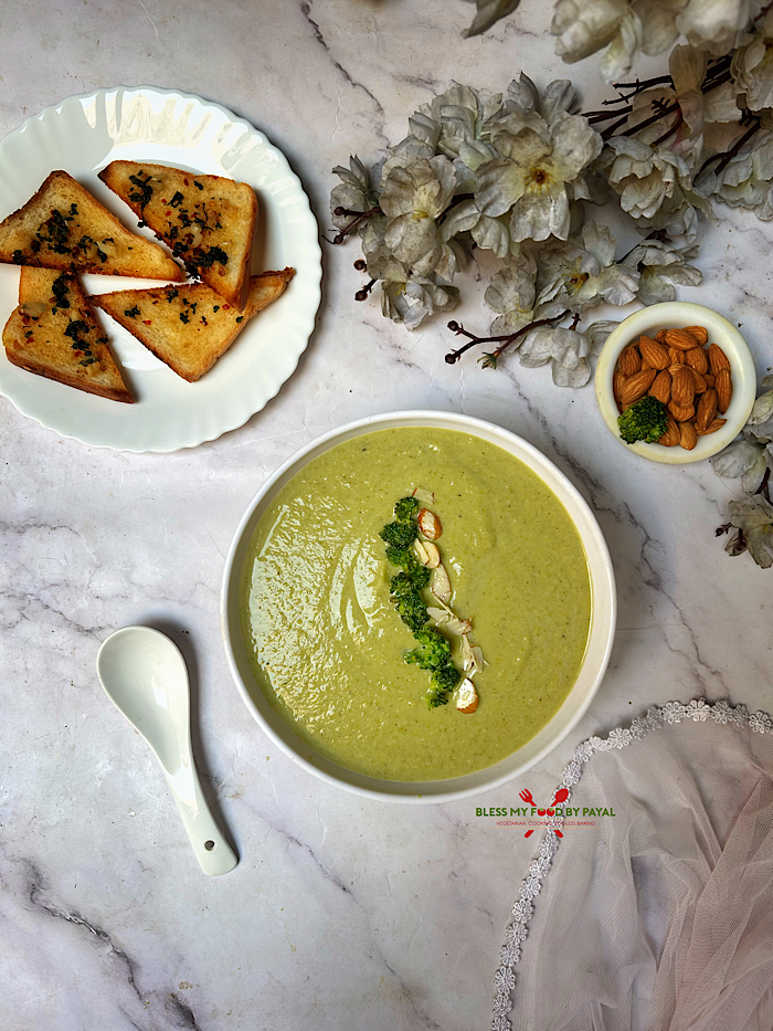 Creamy Vegan Broccoli Almond Soup (No Cream) | Dairy-Free Broccoli Almond Soup Recipe