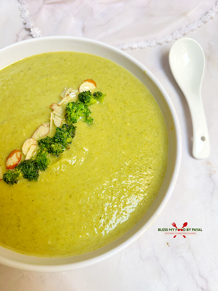 Creamy Vegan Broccoli Almond Soup (No Cream) | Dairy-Free Broccoli Almond Soup Recipe