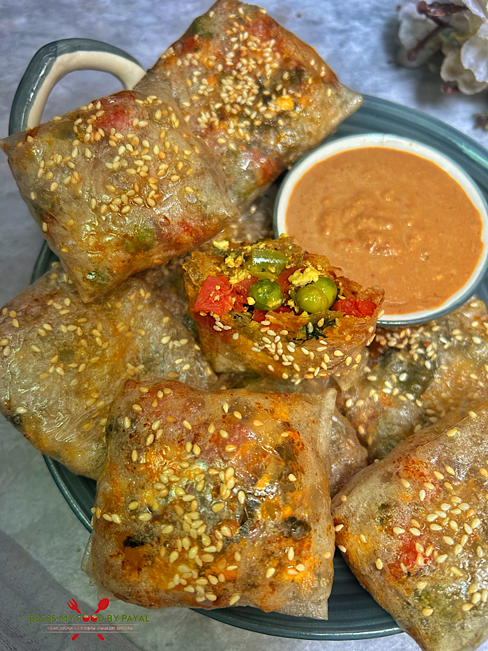 Air Fried Tofu Rice Paper Parcels | Crispy Tofu Rice Paper Parcels in Air Fryer