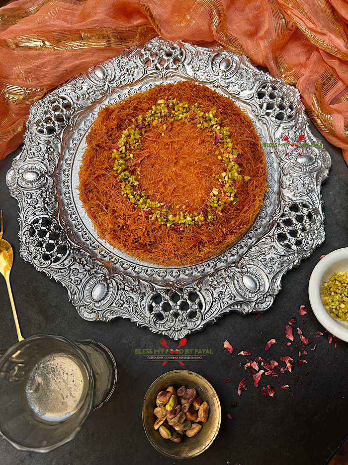Oven-Baked Kunafa with Vermicelli | How to Make Kunafa in Oven Using Vermicelli | Easy Homemade Kunafa Without Kataifi Dough