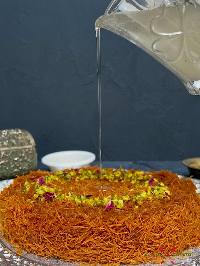 Oven-Baked Kunafa with Vermicelli | How to Make Kunafa in Oven Using Vermicelli | Easy Homemade Kunafa Without Kataifi Dough