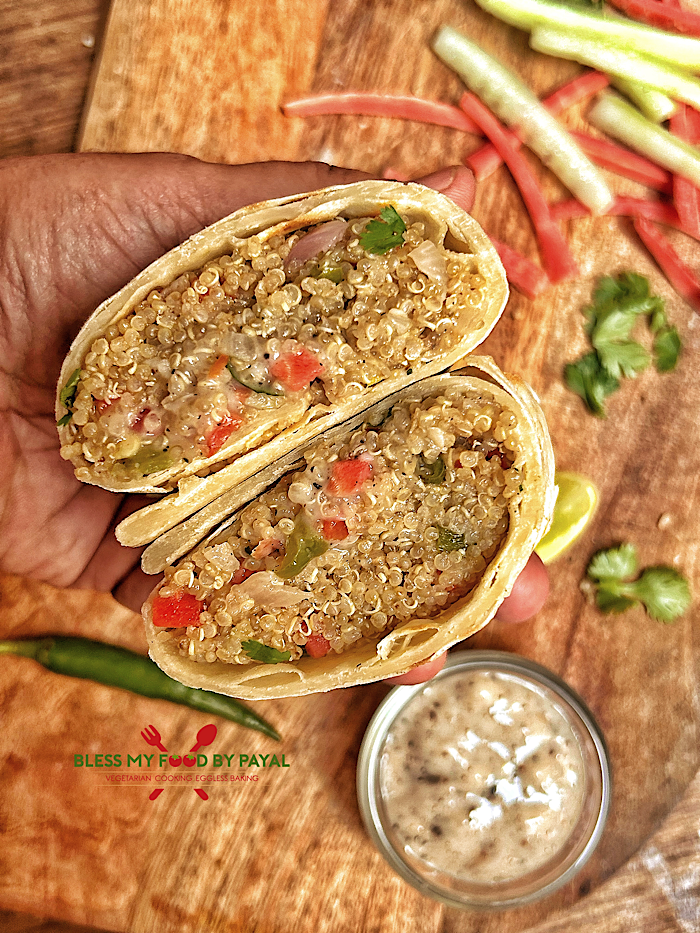High Protein Vegan Quinoa Burrito Recipe | Easy Vegan Quinoa Burrito | Healthy Vegan Quinoa Burrito Recipe