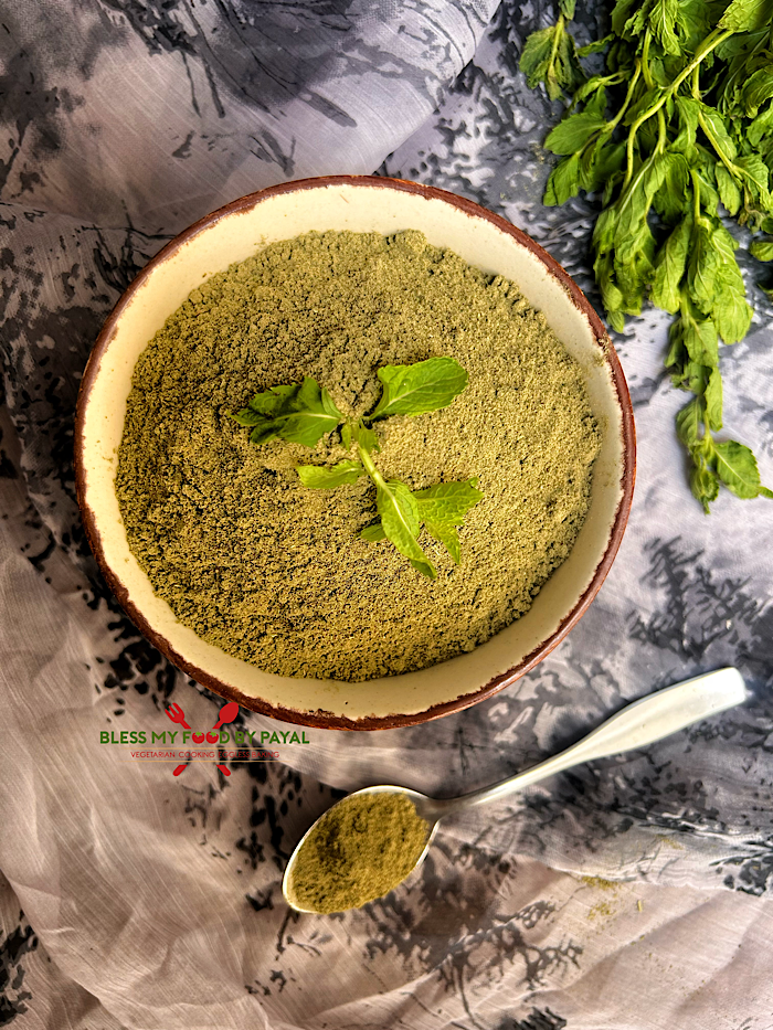 pudina masala powder | homemade mint powder | pudina masala recipe