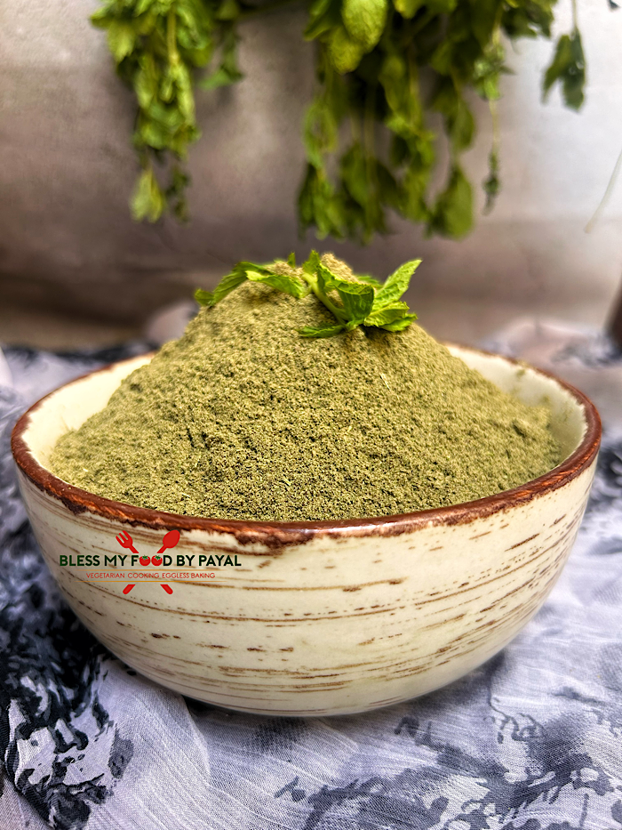pudina masala powder | homemade mint powder | pudina masala recipe