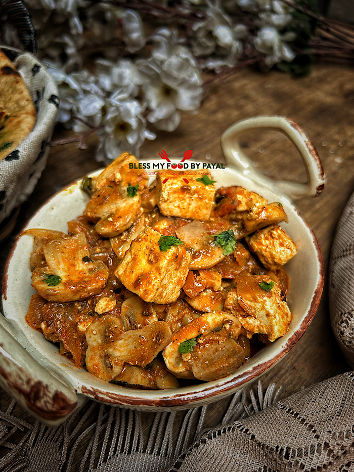 Vegan Paneer Mushroom Recipe Using Watermelon Seed Paneer