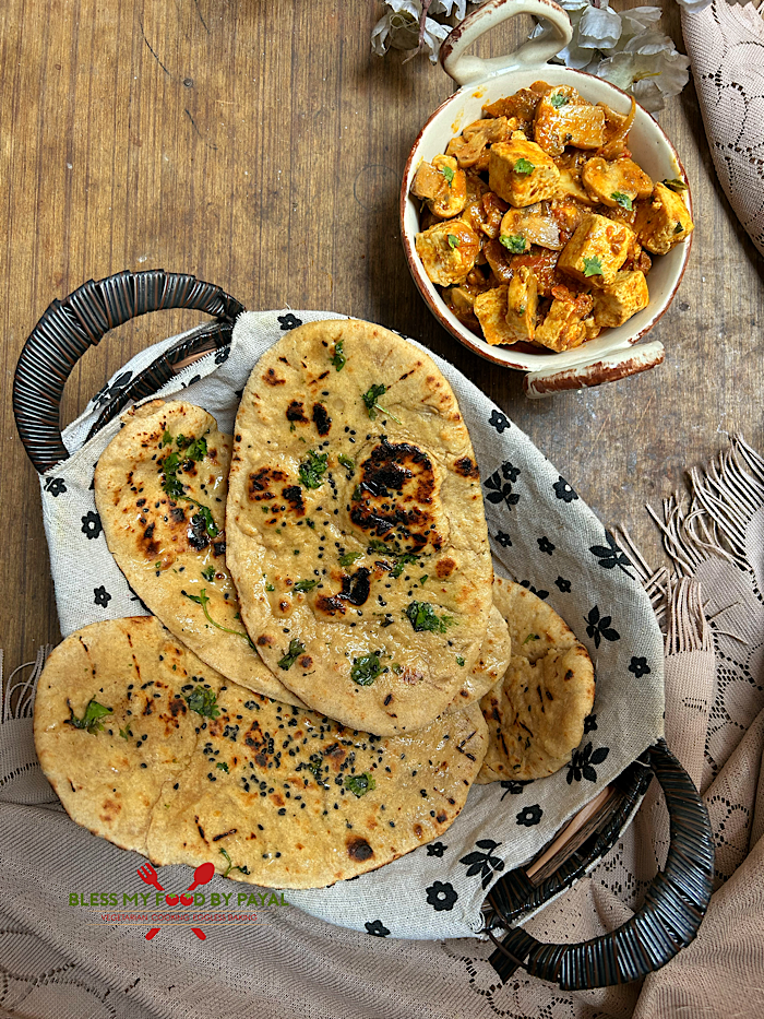 Quick Whole Wheat Naan Without Yeast or Curd | Soft Vegan Naan Without Curd