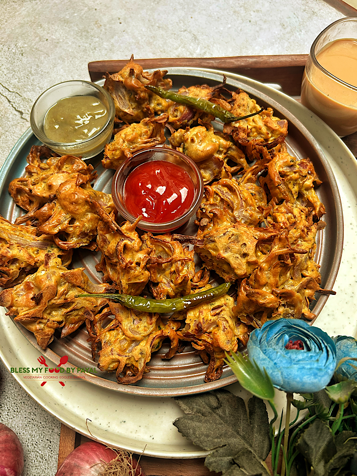 Air Fryer Pyaz Pakoda Recipe Without Deep Frying | Crispy Air Fryer Onion Pakoda Recipe