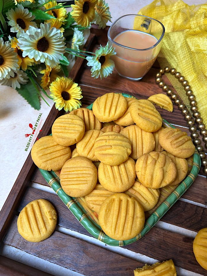 Eggless Custard Cookies in Oven and Air Fryer