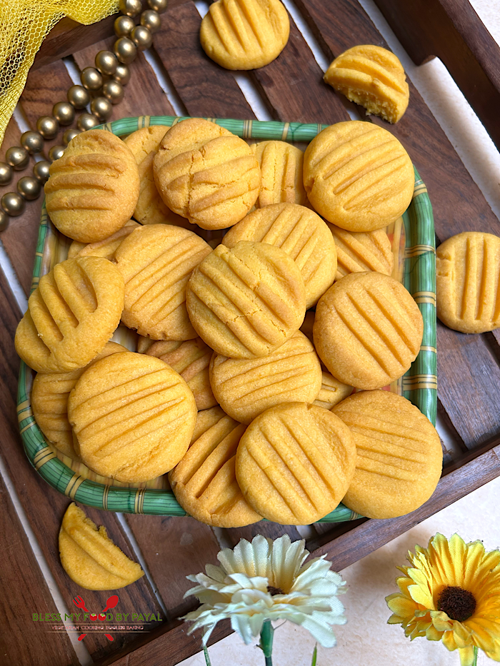 Eggless Custard Cookies in Oven and Air Fryer