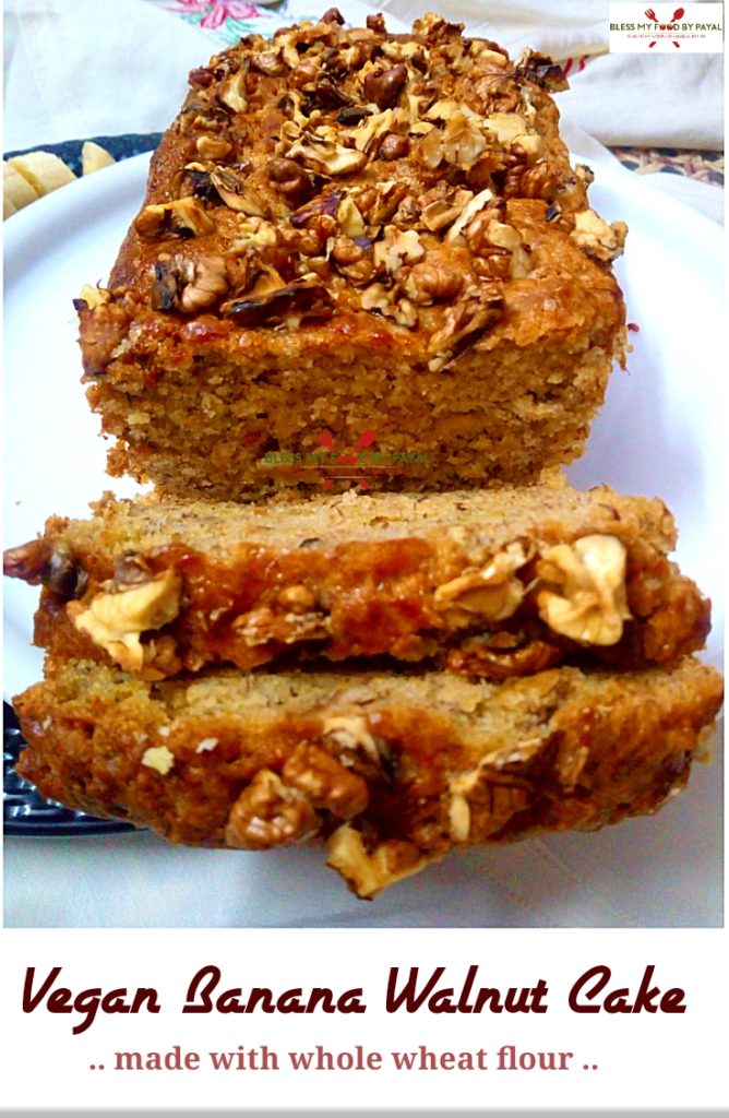 Whole Wheat Banana Walnut Cake Vegan Banana Walnut Cake Recipe