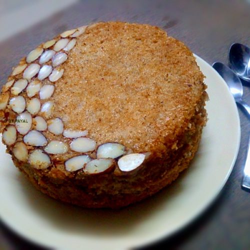eggless almond cake recipe