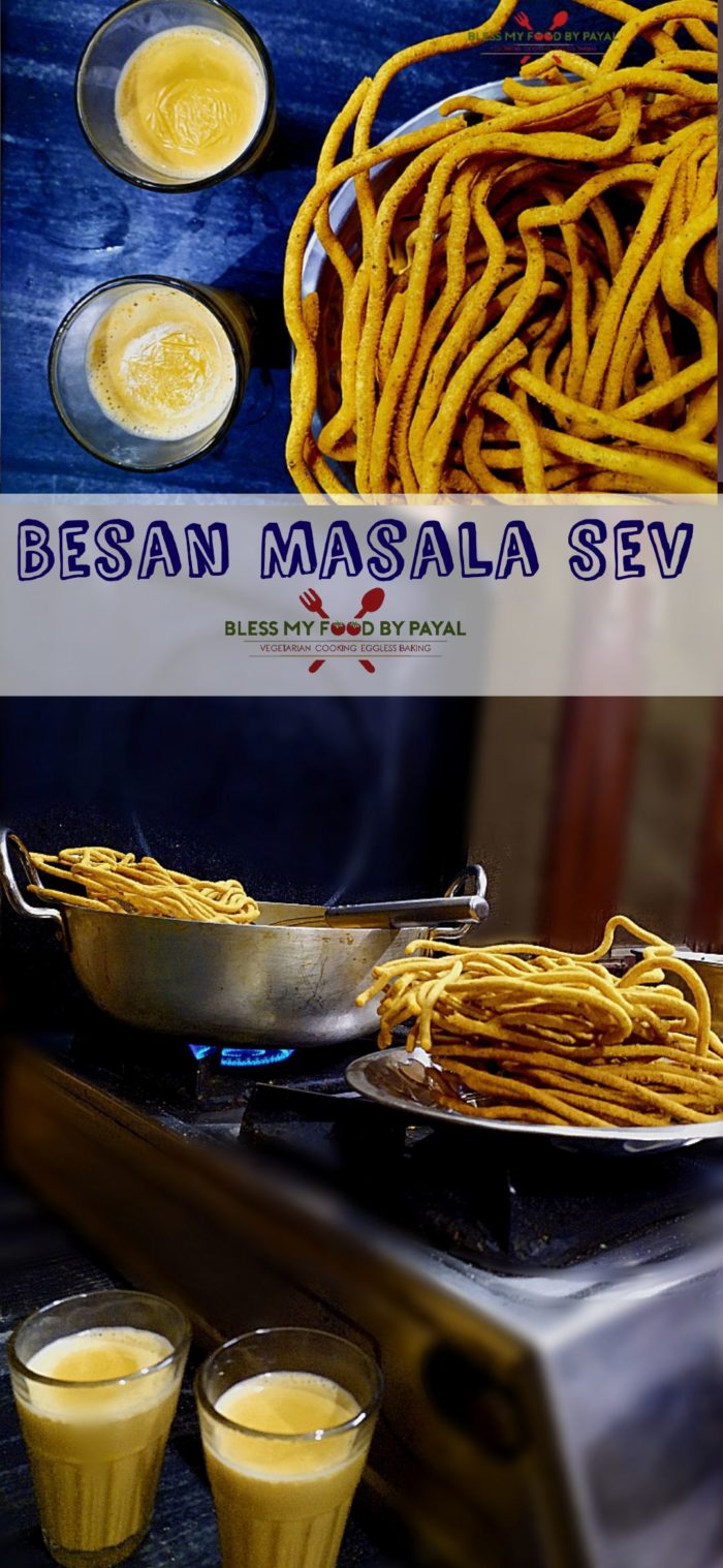 Sev Recipe Besan Masala sev recipe | spicy sev recipe - bless my food by payal