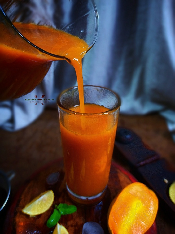 Mango iced tea recipe | mango iced tea - bless my food by payal