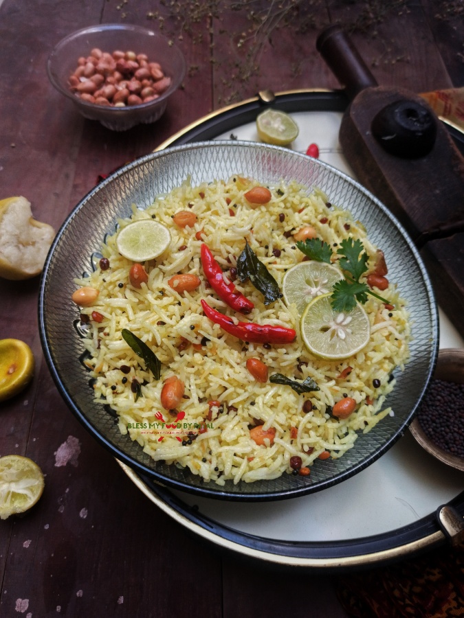 Vegan lemon rice | chitranna recipe | chitrannam recipe