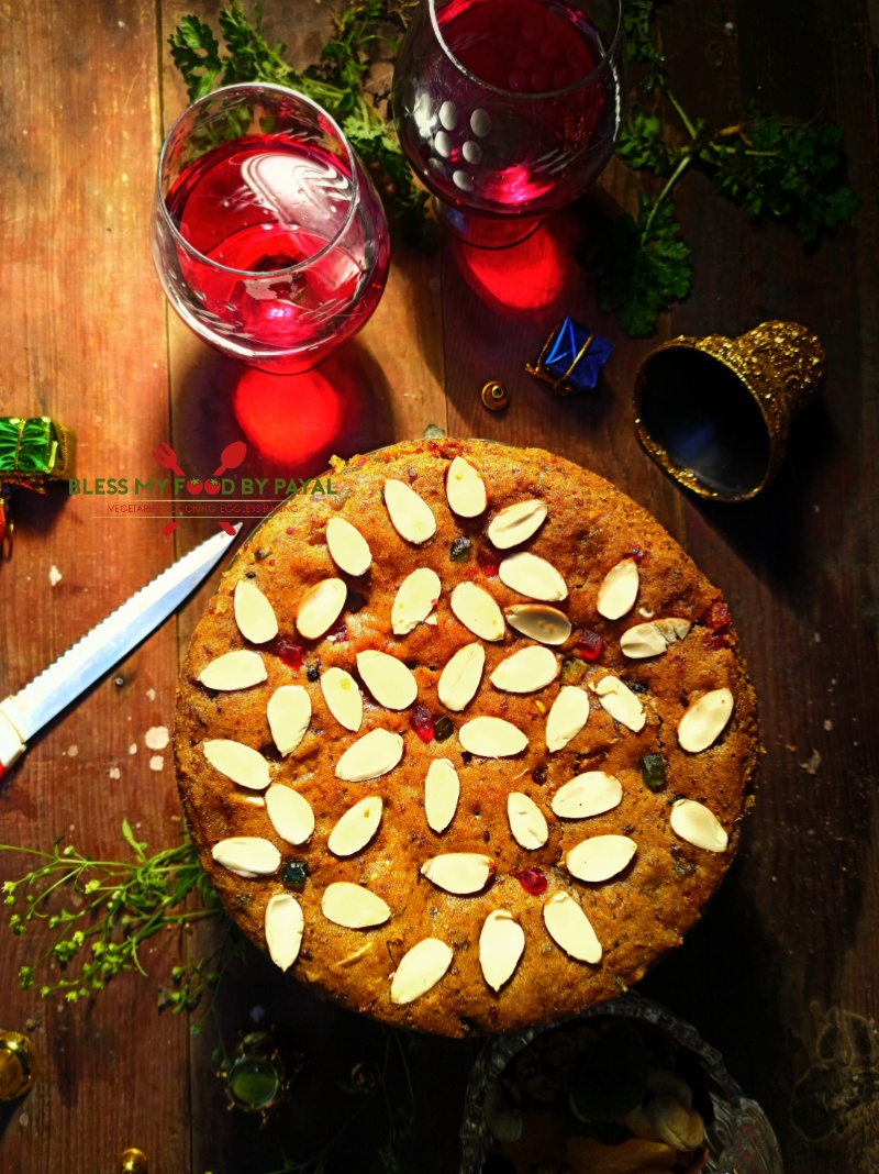 Fruit And Nut Cake Recipe | Eggless Festive Fruit Nut Cake