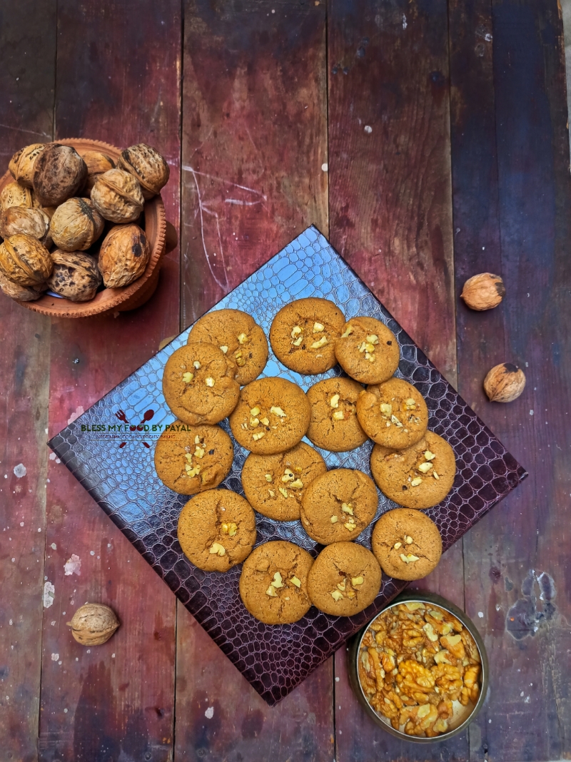 Eggless walnut cookies recipe