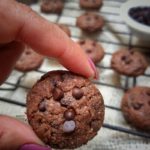 Whole wheat double chocolate chip cookies eggless