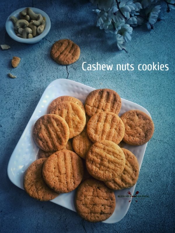 Eggless Cashew Cookies Recipe | Cashew Nut Cookies Recipe