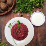 Beetroot rice with leftover rice